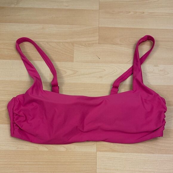 Athleta Square Neck Bra Cup Bikini Top Pink 38 B/C - Picture 1 of 4